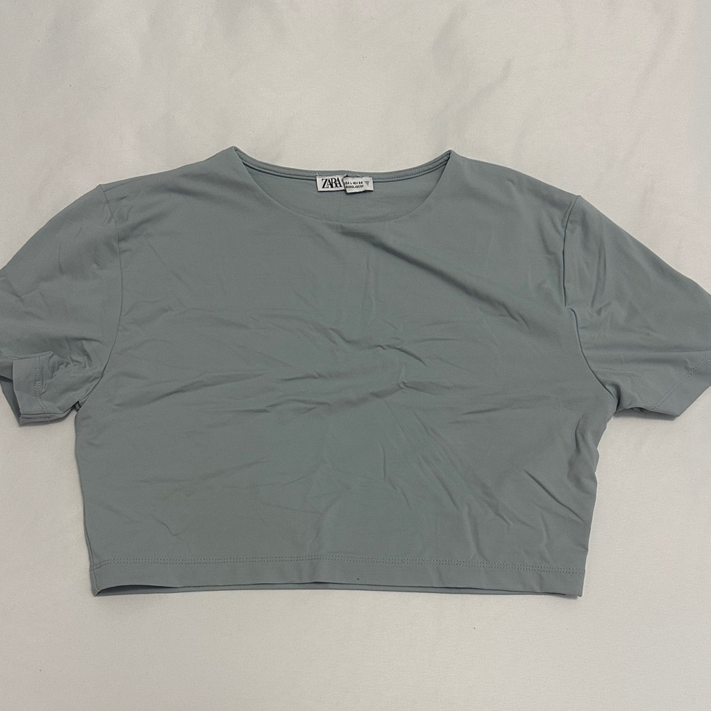 Zara Slate Gray Crop Top